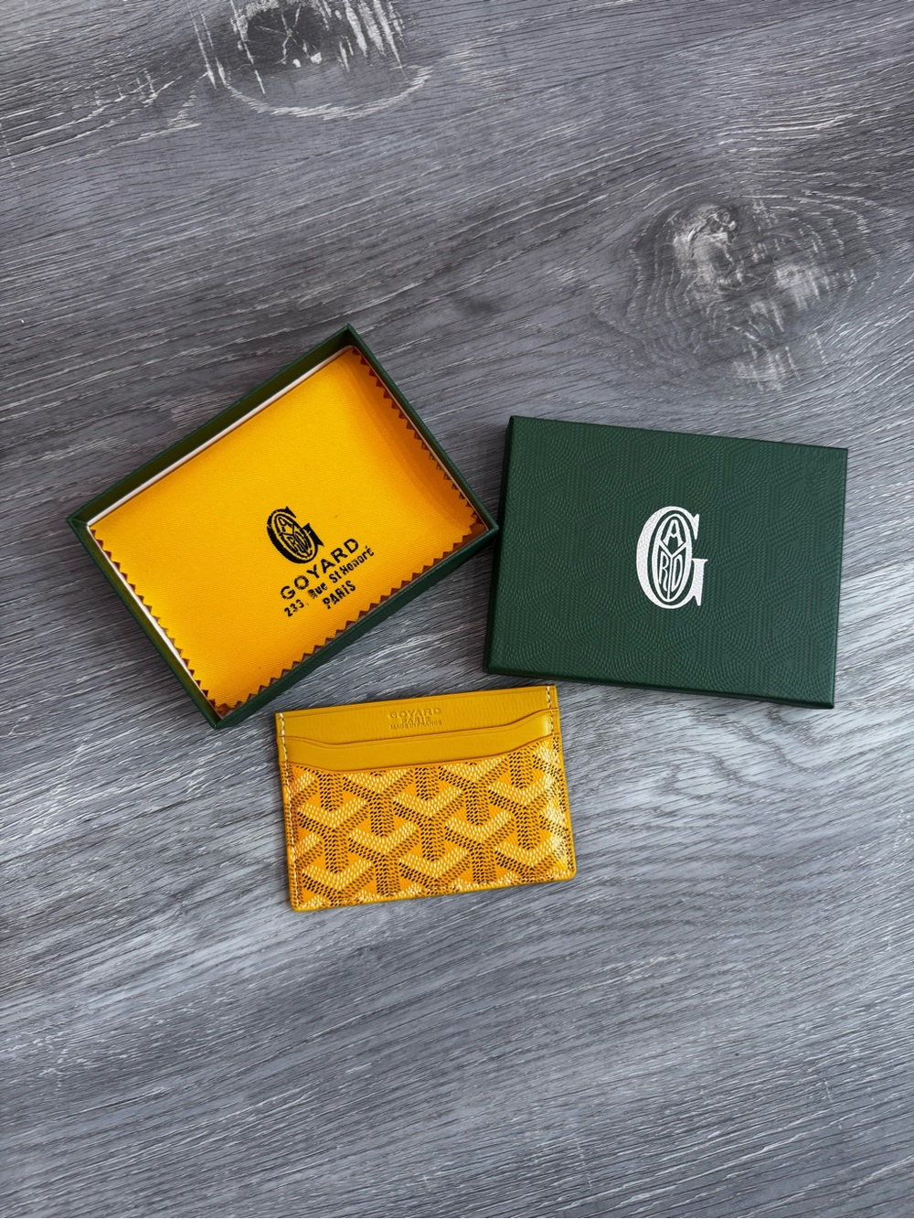 Goyard Yellow Goyardine Slim Card Holder
